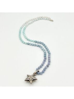 Ombré semi precious stones and 925 heart pendant